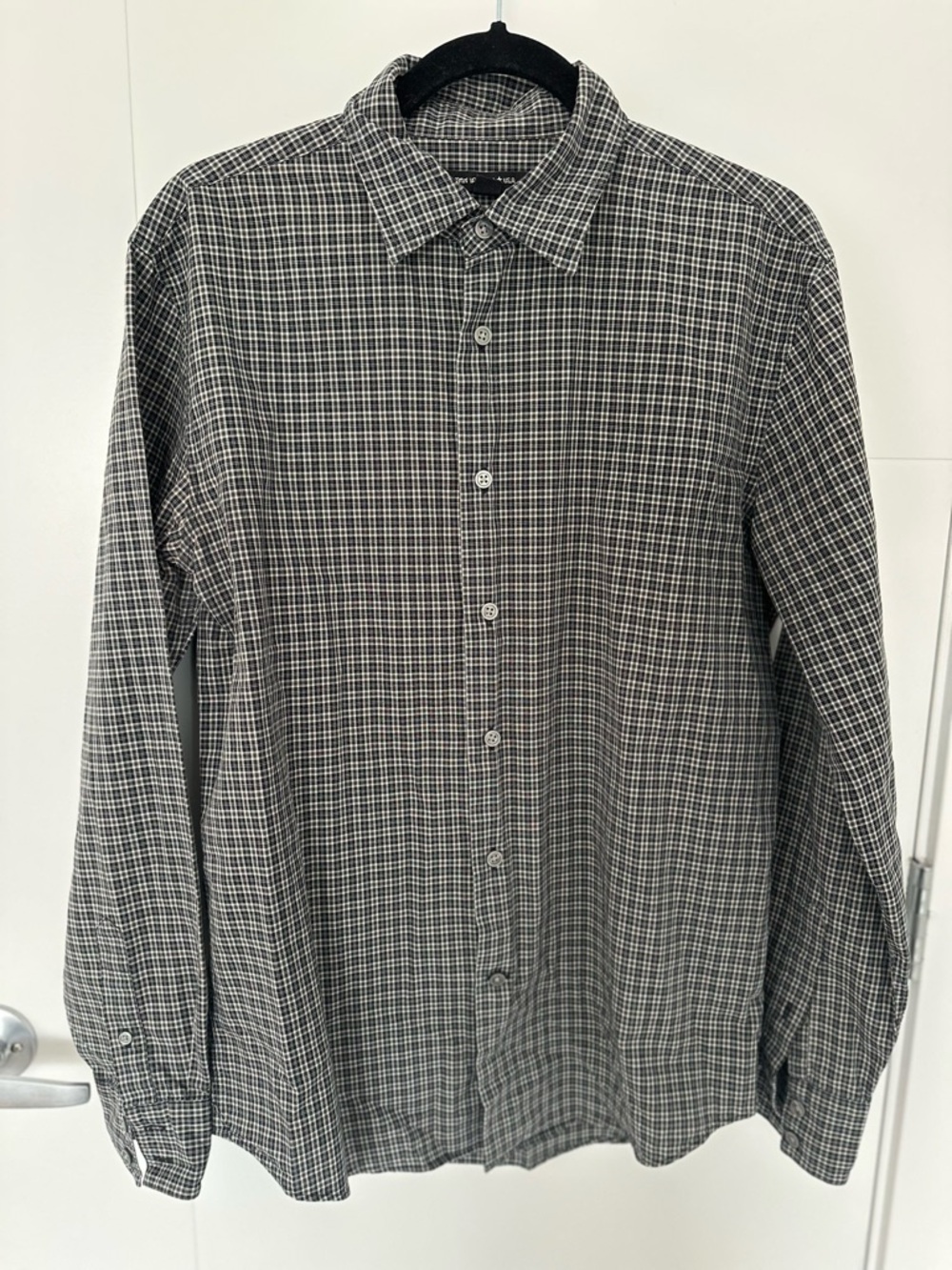 John Varvatos Black & White Checked Dress Shirt
